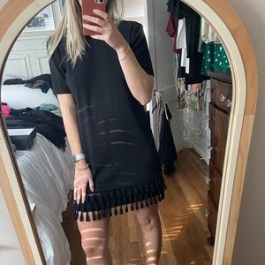 Black Zara tassel dress